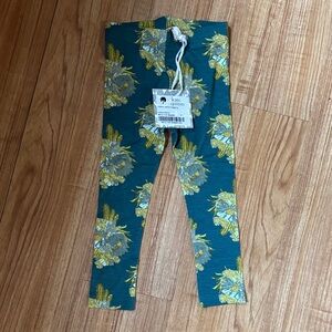 Kate Quinn Kids Leggings - Teal and Yellow Floral